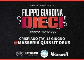 Stand-up comedy in masseria a Crispiano. Si parte venerdì con Filippo Giardina