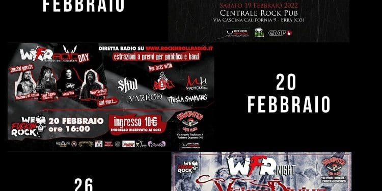 Febbraio all’insegna di tre grandi eventi live per  WFR – Supports The Underground