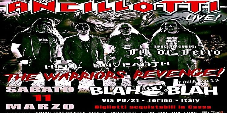 ANCILLOTTI: Nuova data al Blah Blah di Torino sabato 11 Marzo 2023
